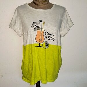 KATE SPADE CAUSE A STIR STATEMENT COTTON TEE SZ S